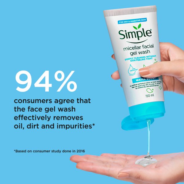 Simple Water Boost Micellar Facial Gel Wash 150ml - Image 2