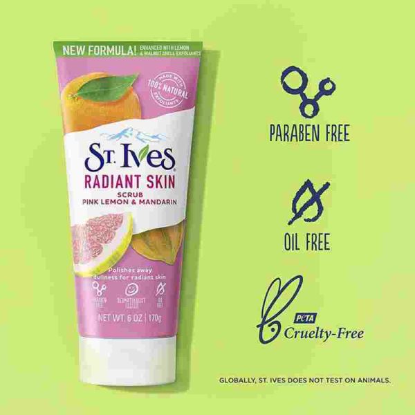 St. Ives Radiant Skin Pink Lemon & Mandarin Orange Scrub 170g - Image 6