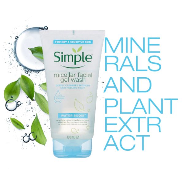 Simple Water Boost Micellar Facial Gel Wash 150ml - Image 3