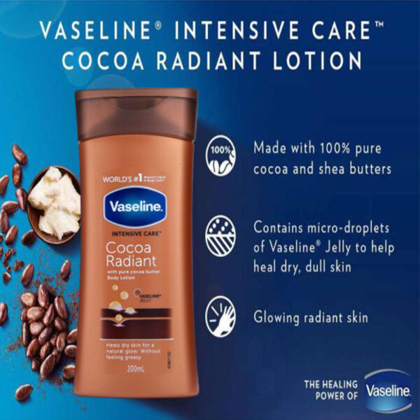 Vaseline Intensive Care Cocoa Radiant Body Lotion 200ml - Image 2