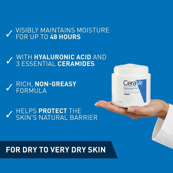 CeraVe Moisturising Cream Dry very Dry Skin 340g - Image 7